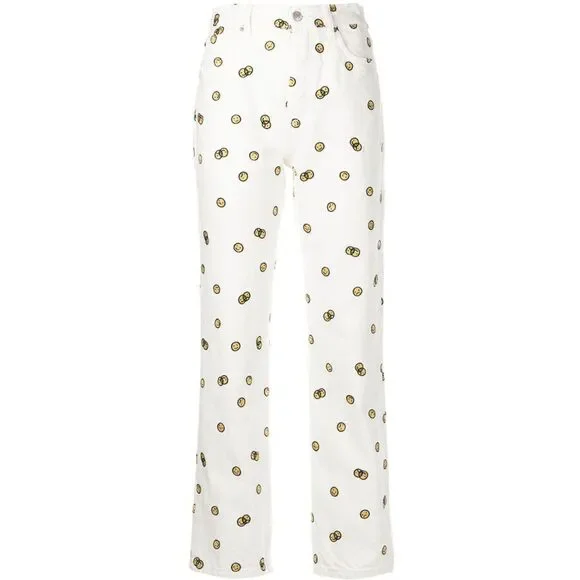 NWT Reformation Mixed Emotions High Rise Straight Leg Jeans in Vintage White 24